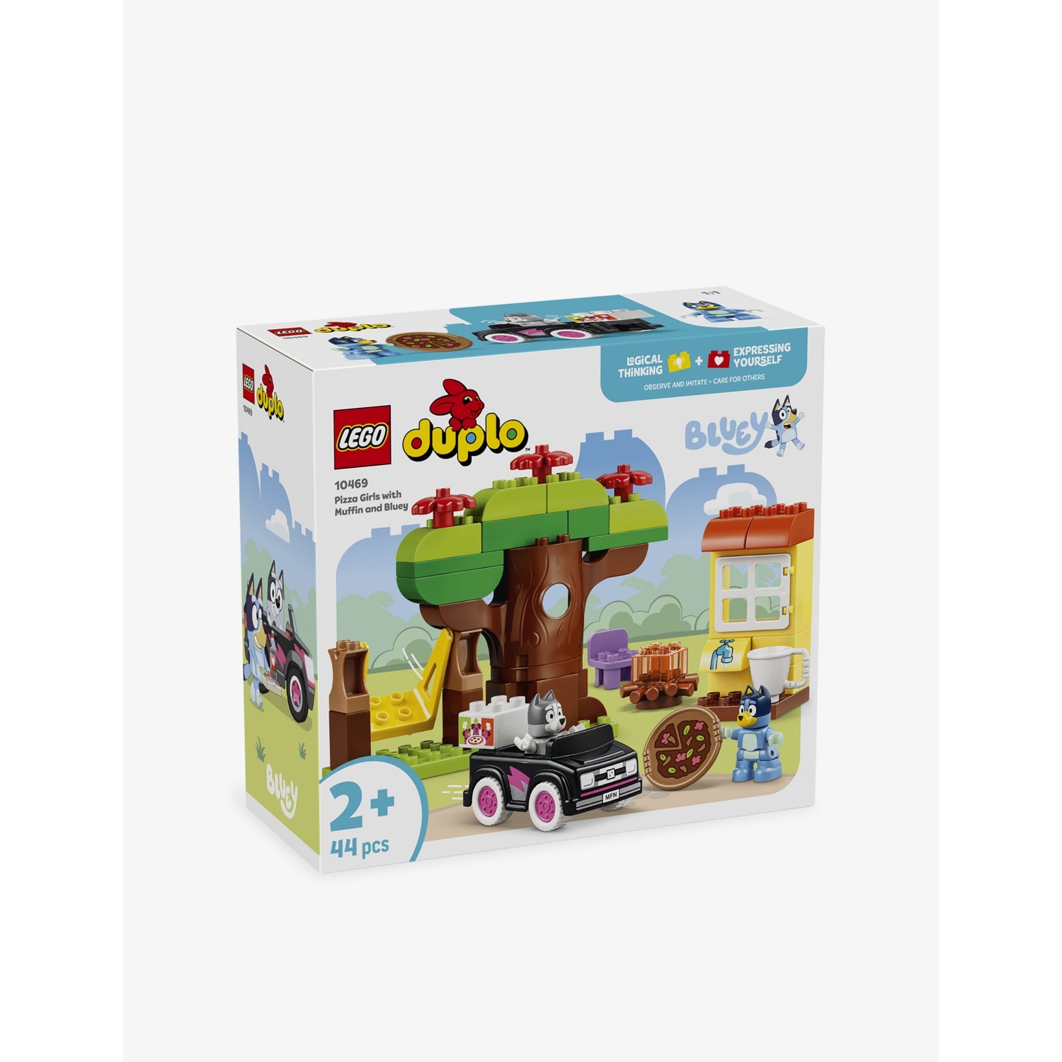 LEGO DUPLO Bluey Pizza Girls playset with Muffin and Bluey, UK version