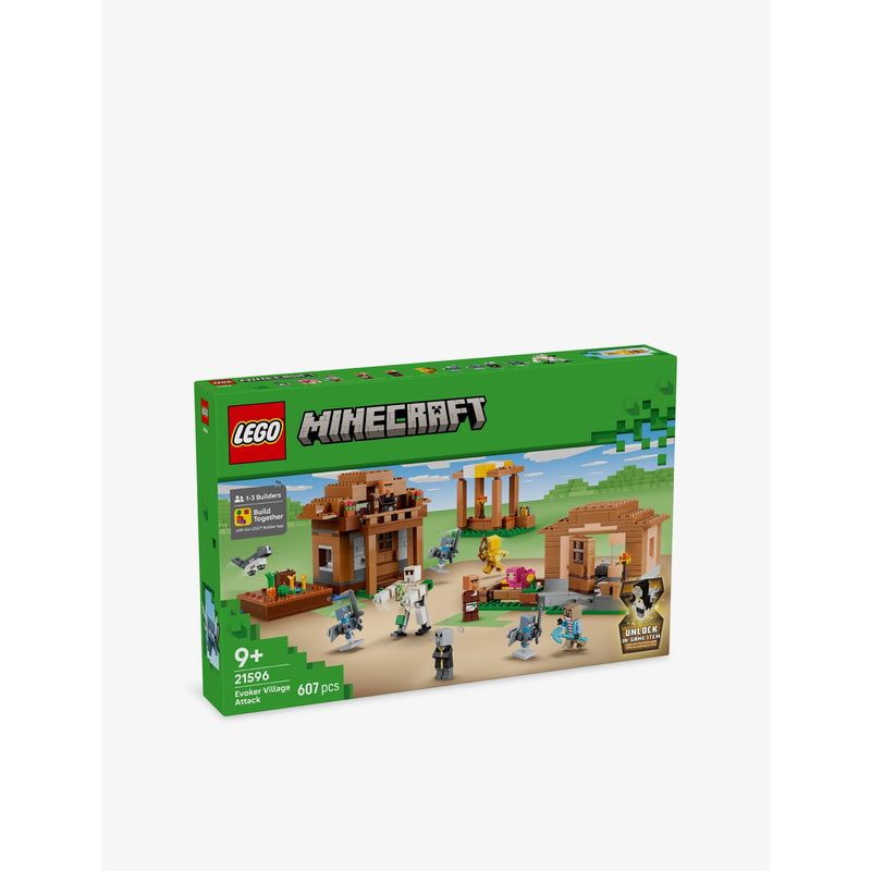 LEGO Minecraft Evoker Village Attack playset 607 pieces, imported from the UK