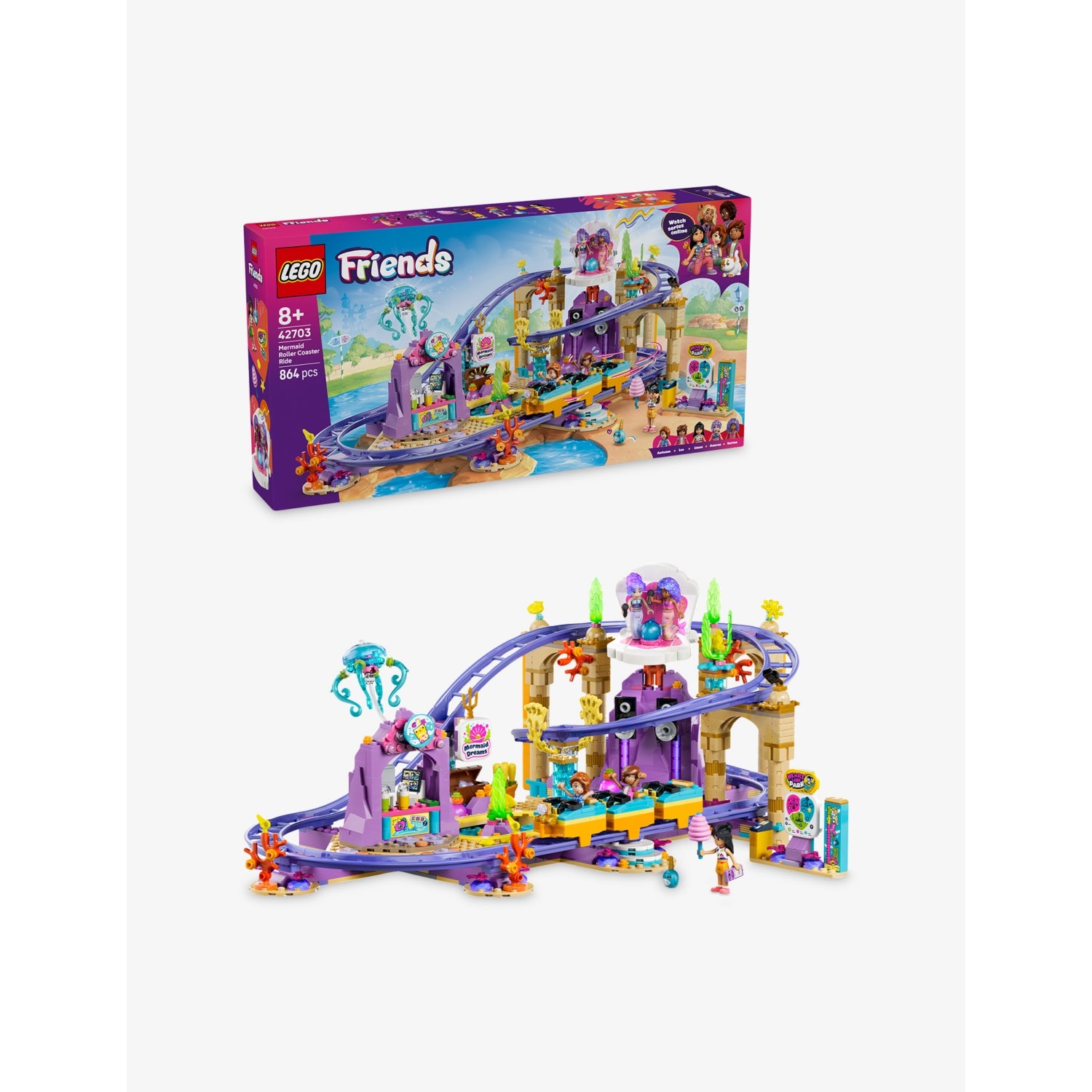 LEGO Friends Mermaid Roller Coaster playset 864 pieces (British brand)