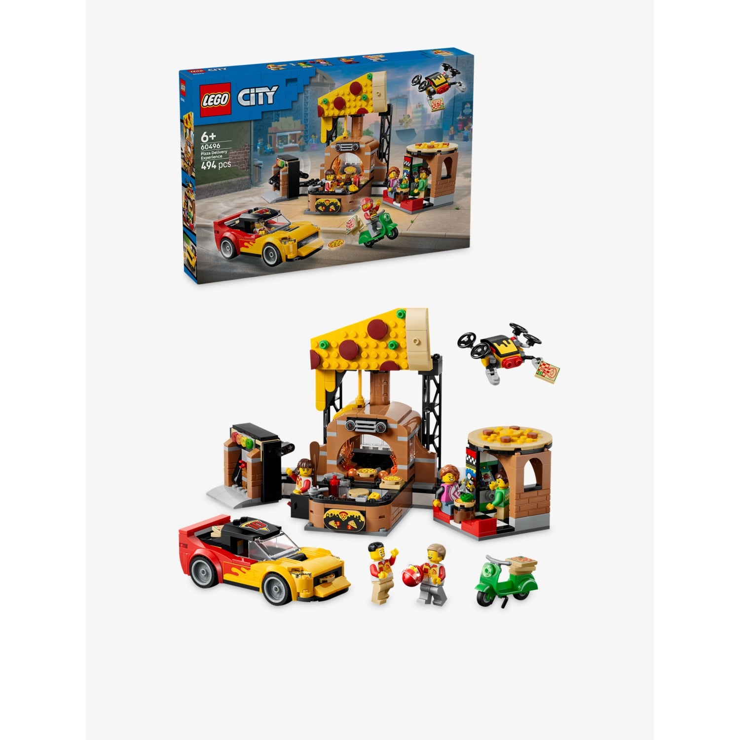 LEGO City 60496 pizza delivery playset 494 pieces (British brand)