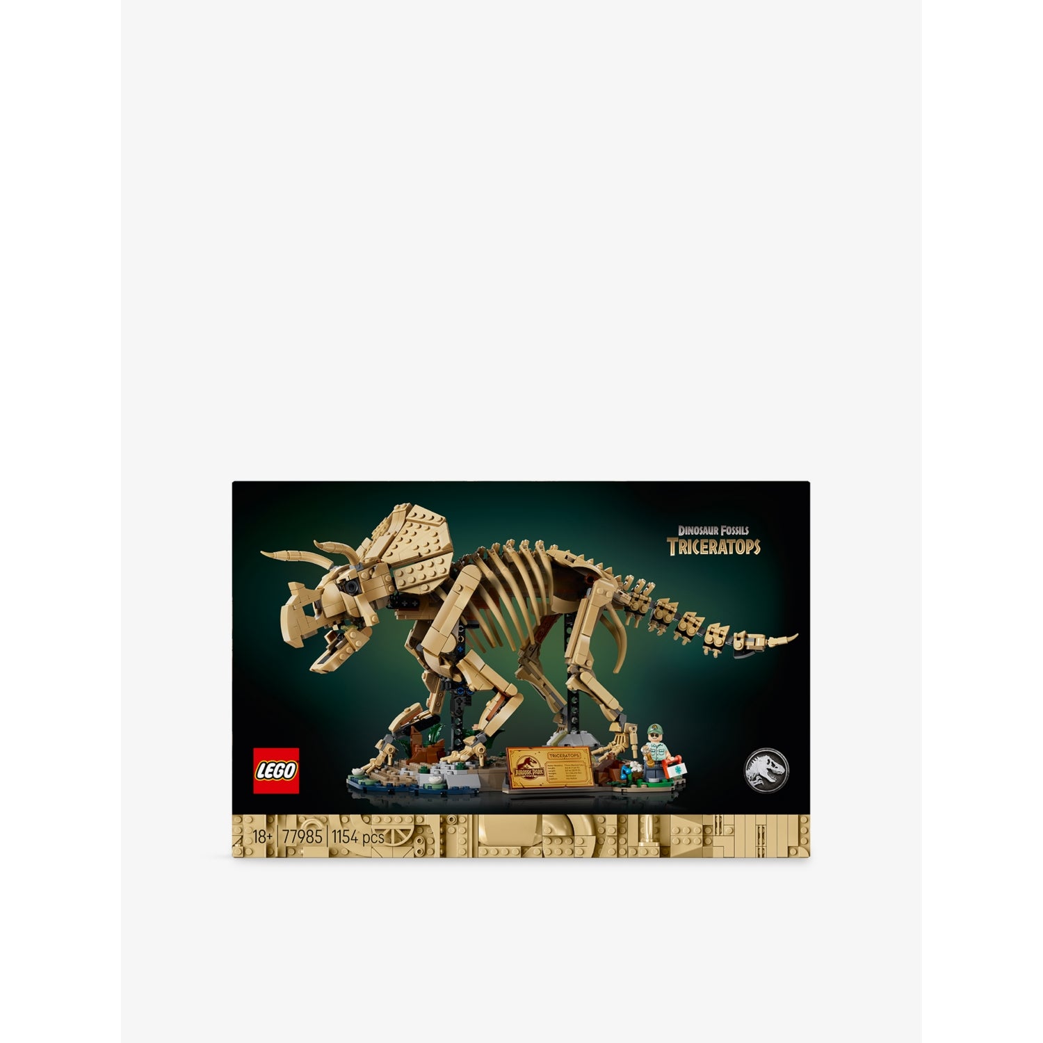 LEGO Jurassic World Triceratops fossil set, imported from the UK
