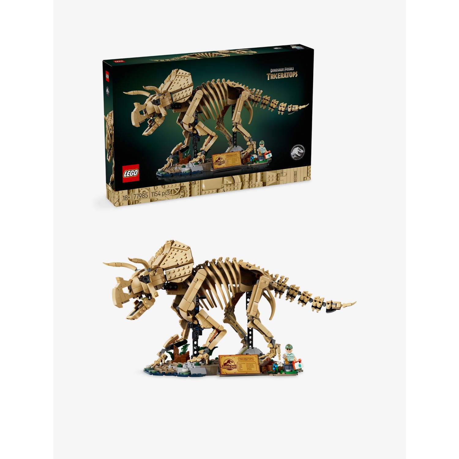 LEGO Jurassic World Triceratops fossil set, imported from the UK