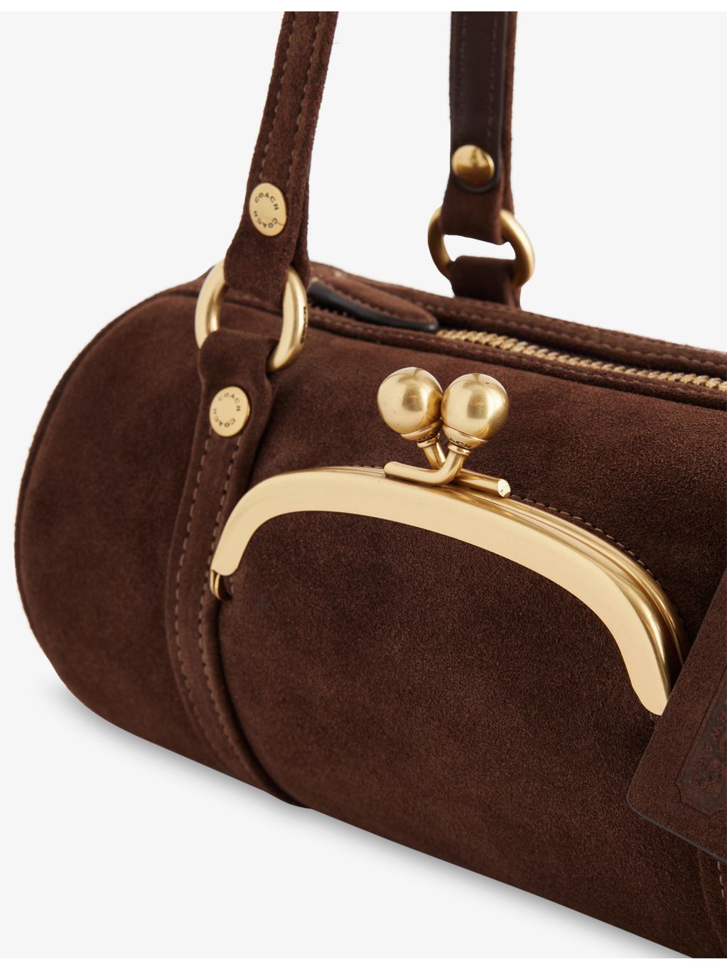 Coach suede barrel bag top-handle 27.5cm, imported from the UK