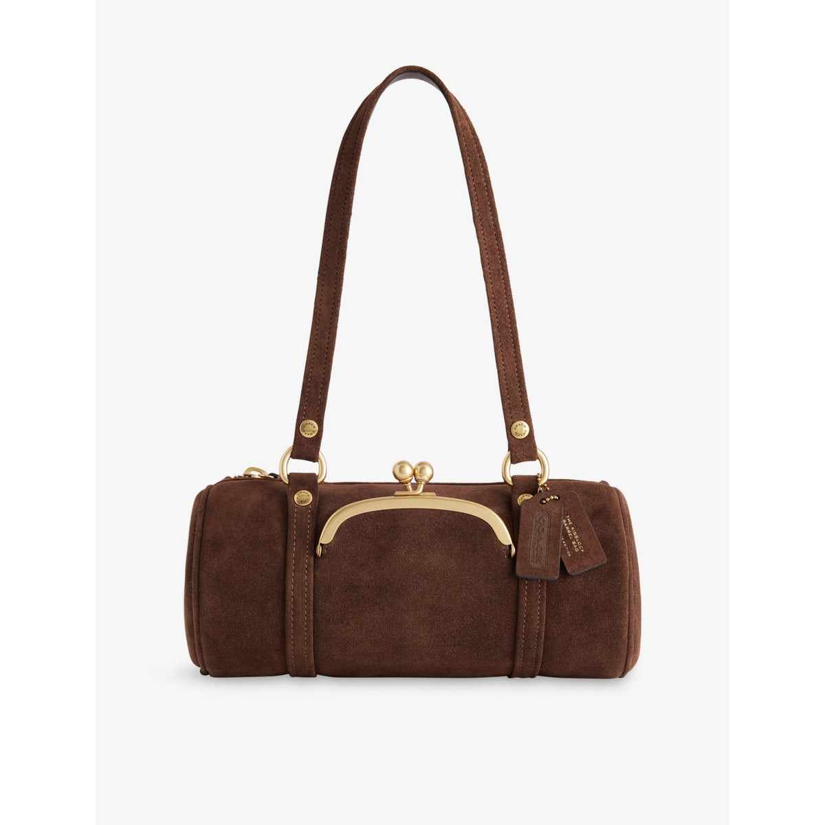 Coach suede barrel bag top-handle 27.5cm, imported from the UK