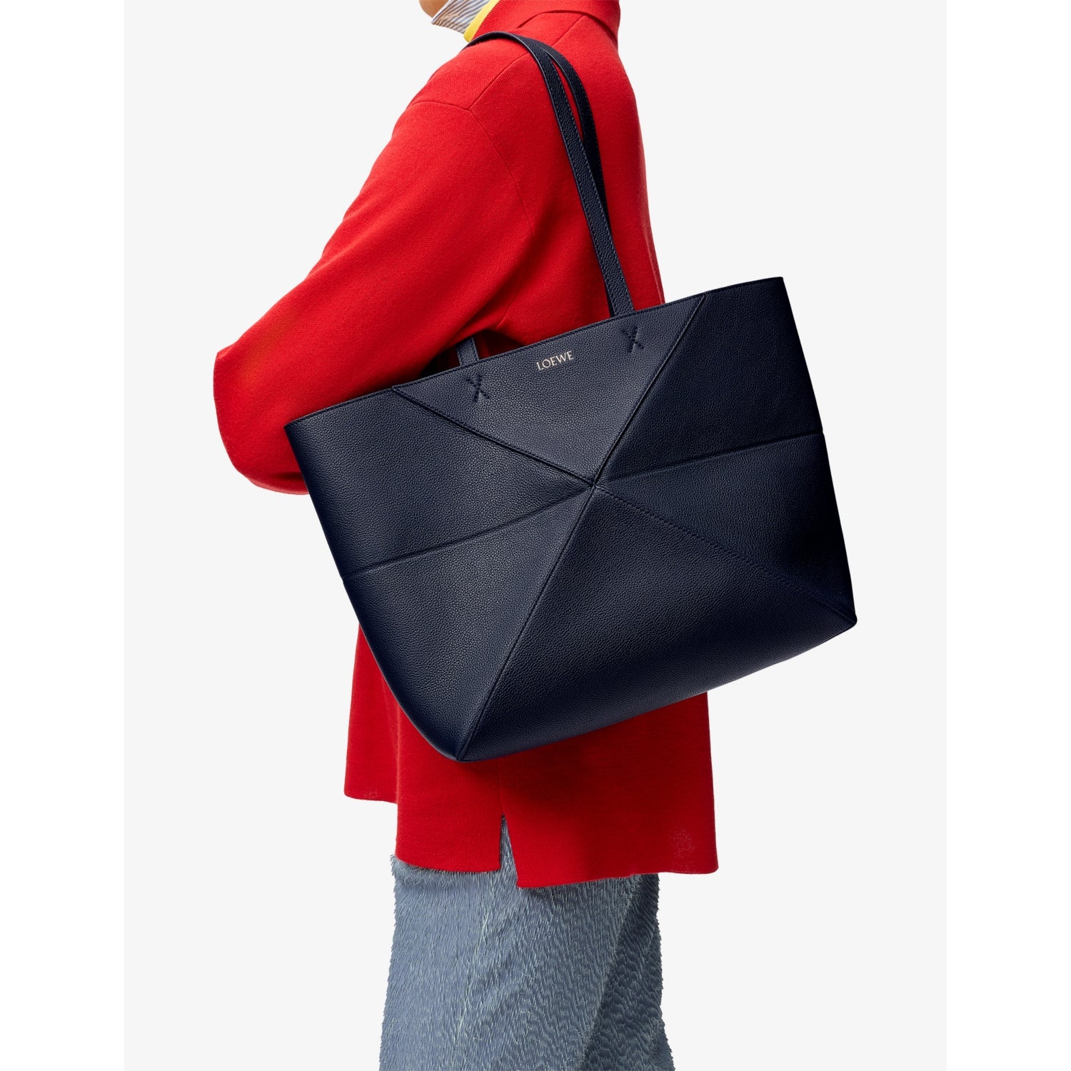 Loewe Puzzle Fold medium leather tote bag (British brand)