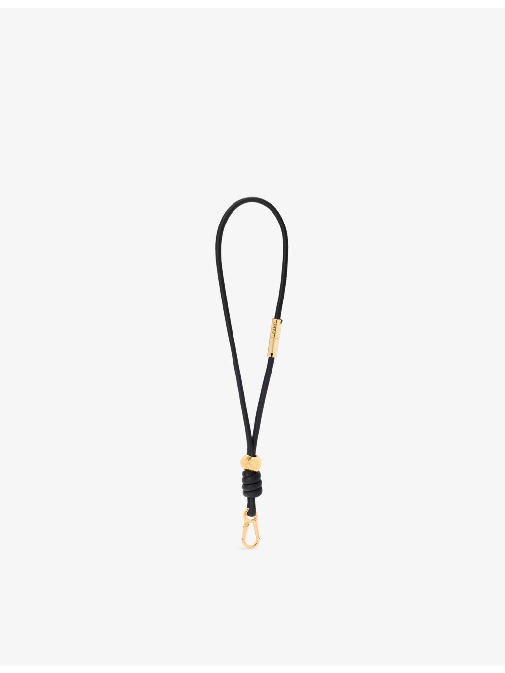 Loewe leather wristlet strap with knotted design and gold hardware, UK version