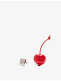 Loewe cherry resin pin with brass and leather, UK version