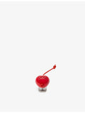 Loewe cherry resin pin with brass and leather, UK version