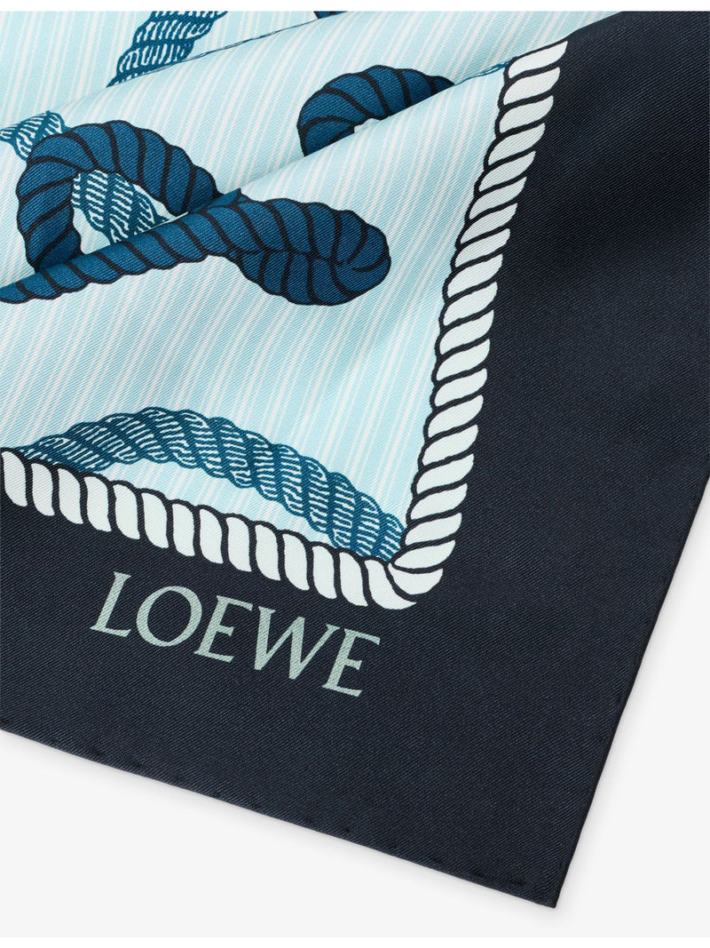 Loewe silk scarf double L pattern 90cm, imported from the UK