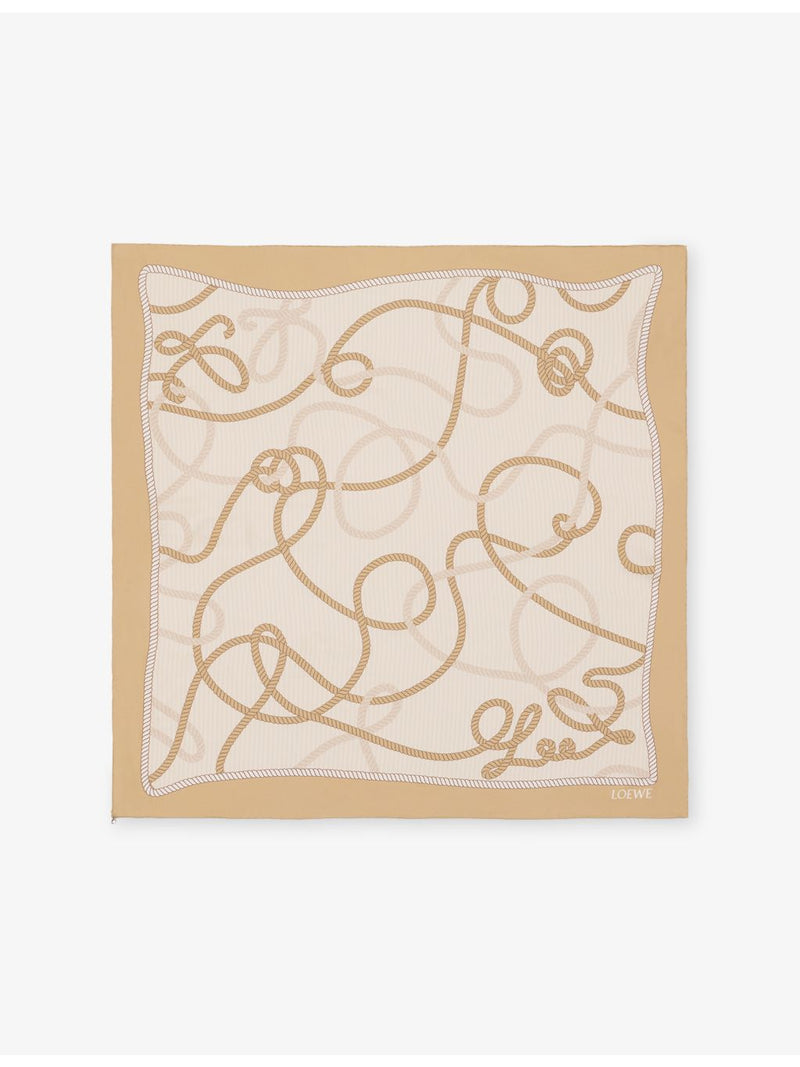 Loewe silk square scarf Double L artwork print 90cm (British brand)