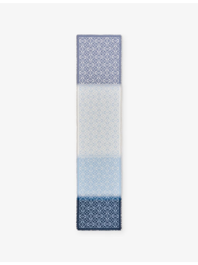 Loewe striped Anagram wool silk cashmere-blend scarf 200cm (British brand)