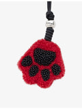 Loewe paw-shaped beaded leather bag charm, imported from the UK