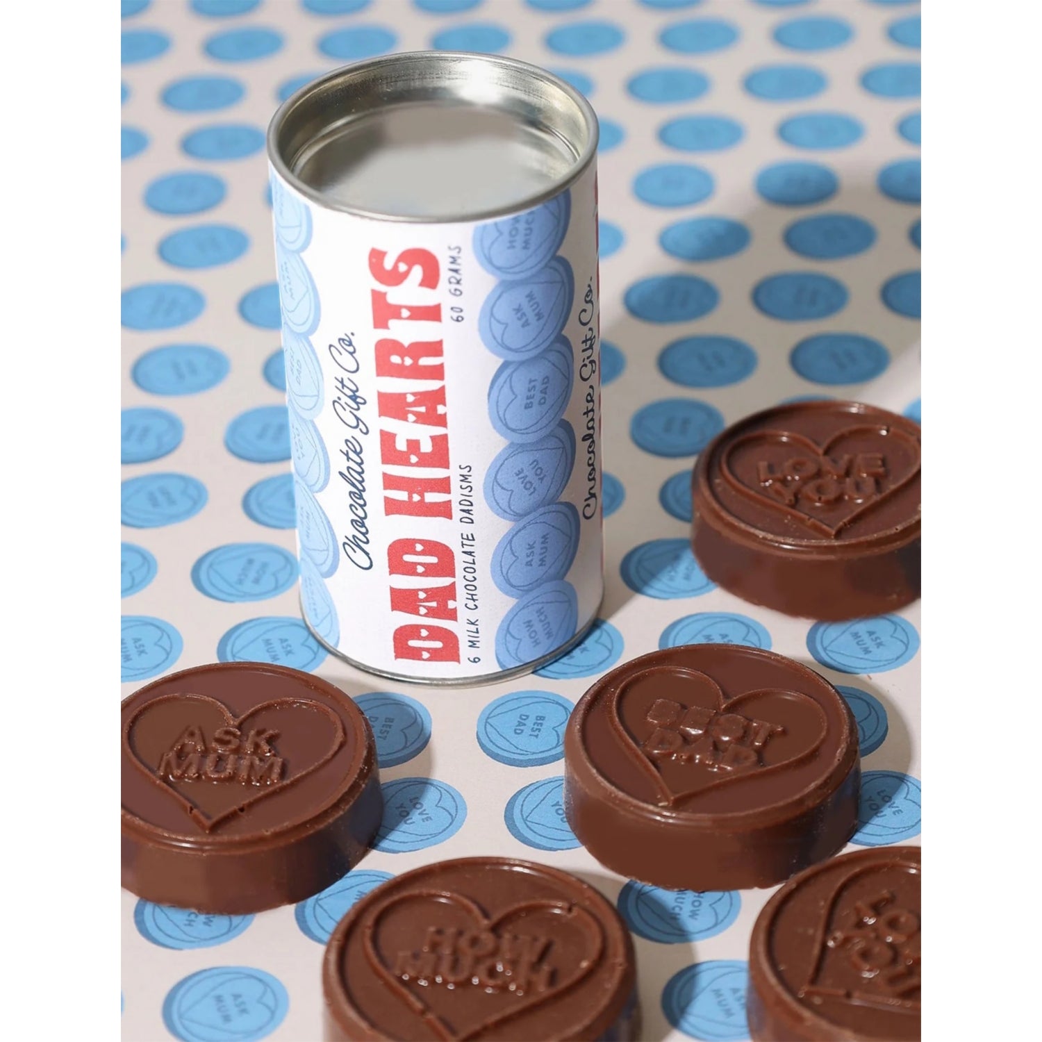 The Sweet People Love You Dad milk chocolate hearts 140g, UK version