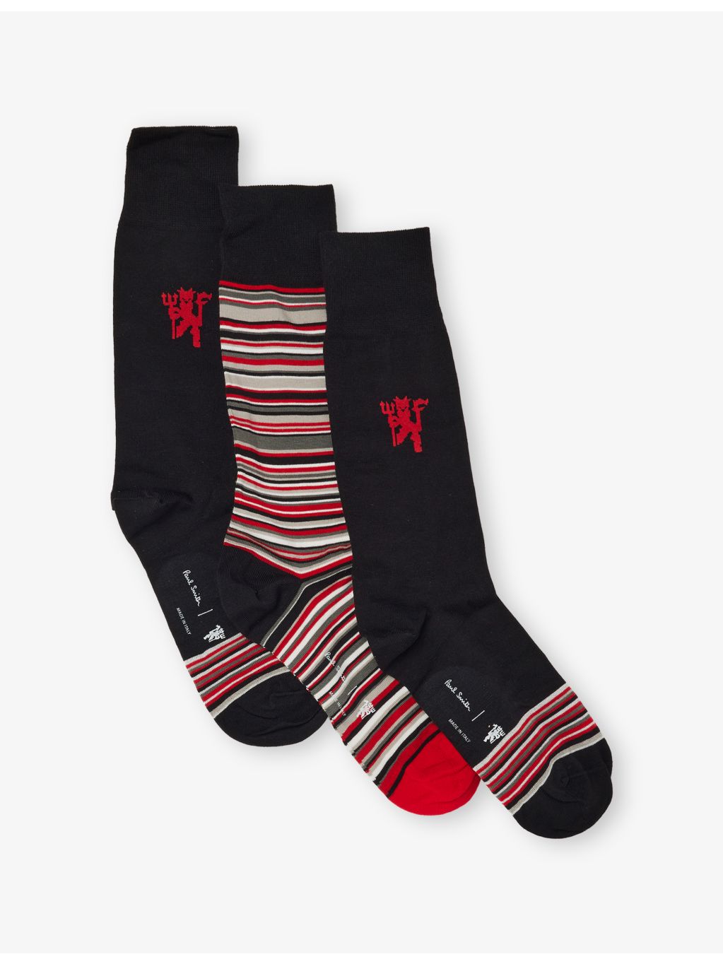 Paul Smith cotton-blend socks striped 3-pack, imported from the UK