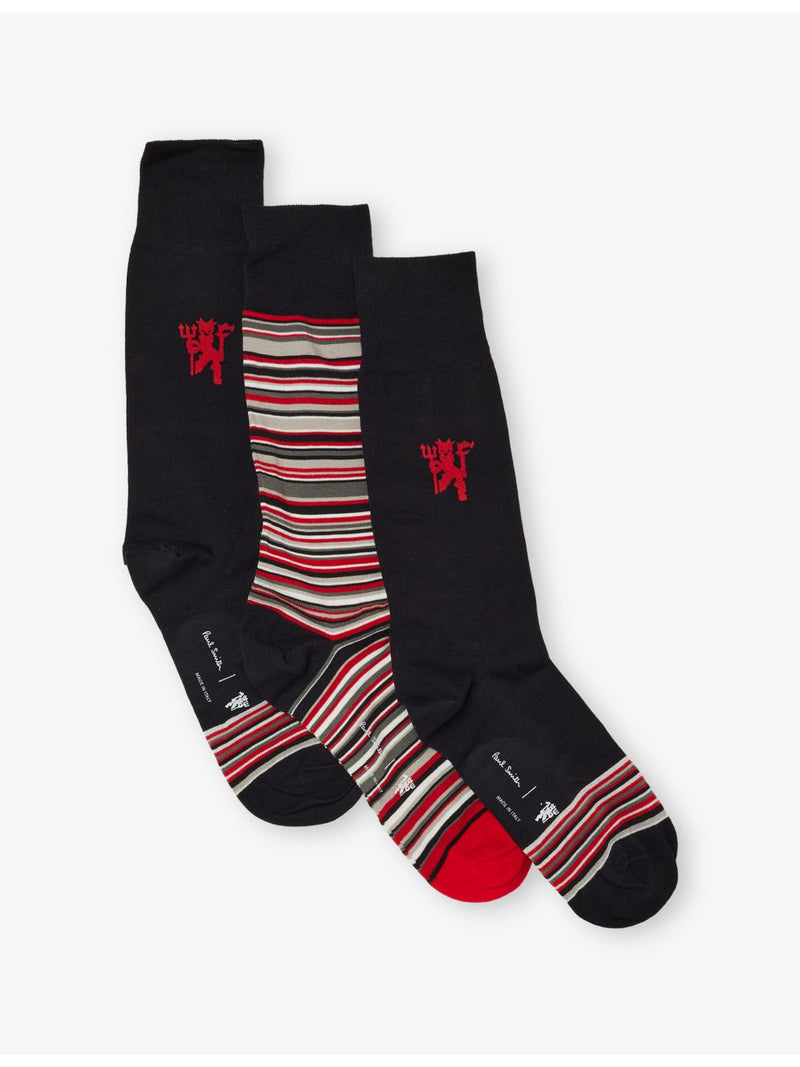 Paul Smith cotton-blend socks striped 3-pack, imported from the UK