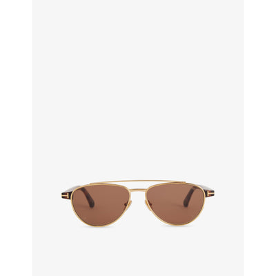 selfridges Tom Ford FT1361 Anthony 02 Aviator-Frame Metal Sunglasses- Buy online at McGrocer