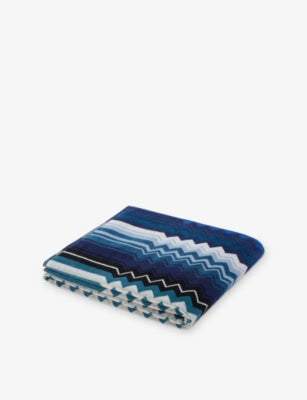 Missoni Home cotton-terry bath towel chevron pattern 150x100cm - British product