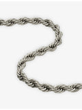 GLD white rhodium-plated silver rope chain 4mm, imported from the UK