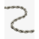 GLD white rhodium-plated silver rope chain 4mm, imported from the UK