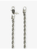 GLD white rhodium-plated silver rope chain 4mm, imported from the UK
