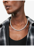 GLD snake link necklace 14ct white gold plated cubic zirconia, UK version
