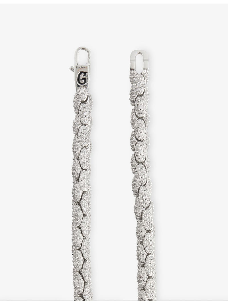 GLD snake link necklace 14ct white gold plated cubic zirconia, UK version