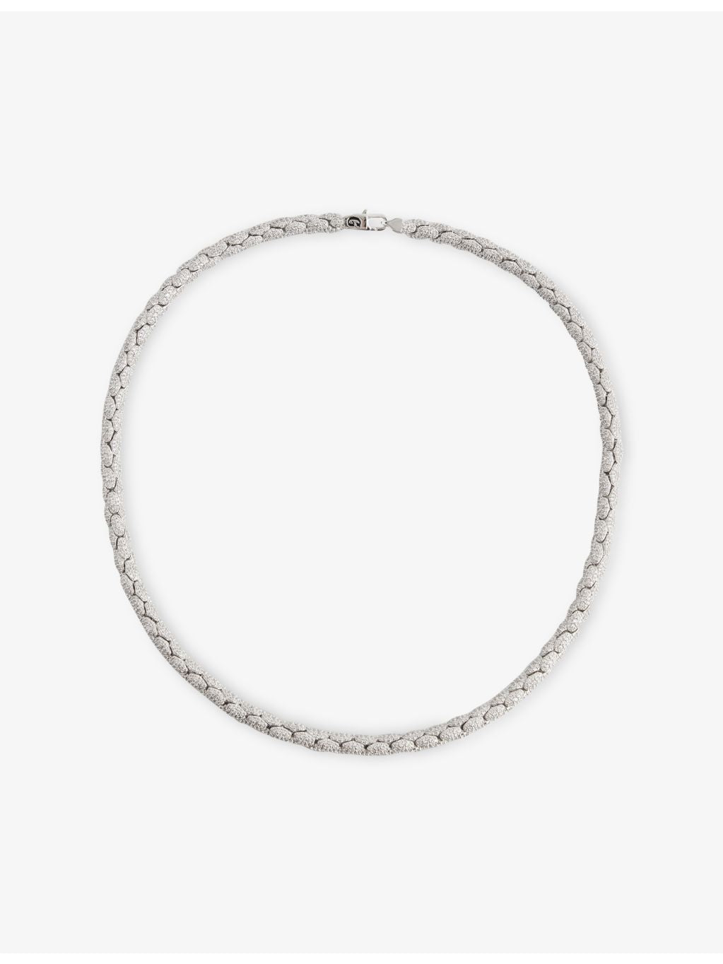 GLD snake link necklace 14ct white gold plated cubic zirconia, UK version