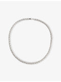 GLD snake link necklace 14ct white gold plated cubic zirconia, UK version