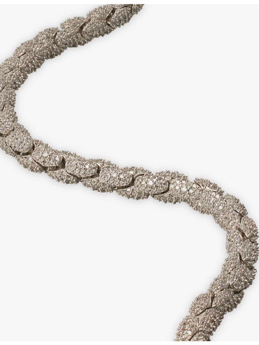 GLD Reptile 14ct white-gold plated cubic zirconia link chain (British brand)