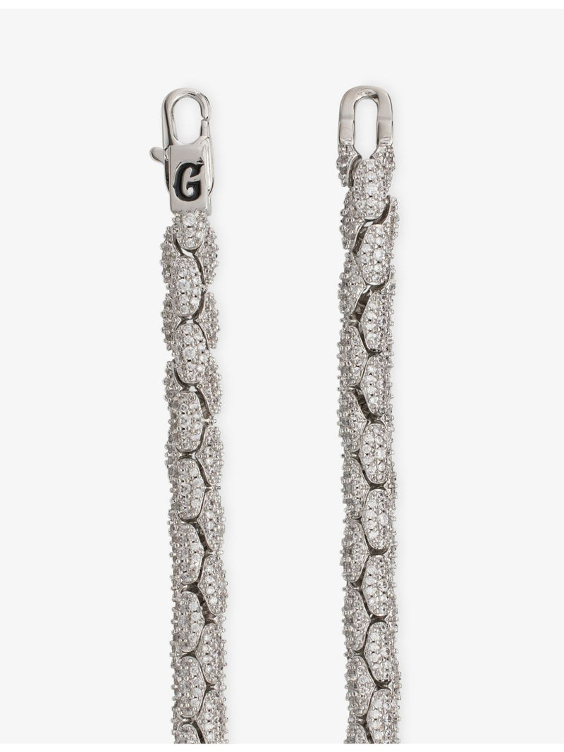 GLD Reptile 14ct white-gold plated cubic zirconia link chain (British brand)