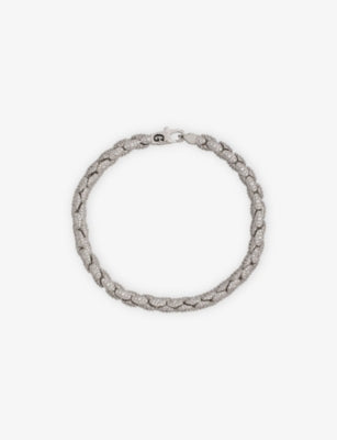 GLD Reptile 14ct White-Gold Plated and Pavé Cubic-Zirconia Link Chain