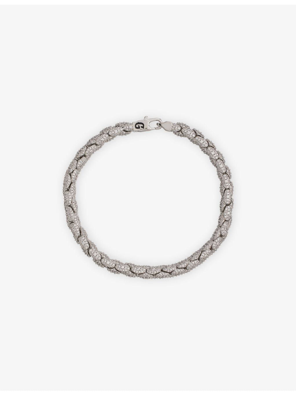 GLD Reptile 14ct white-gold plated cubic zirconia link chain (British brand)