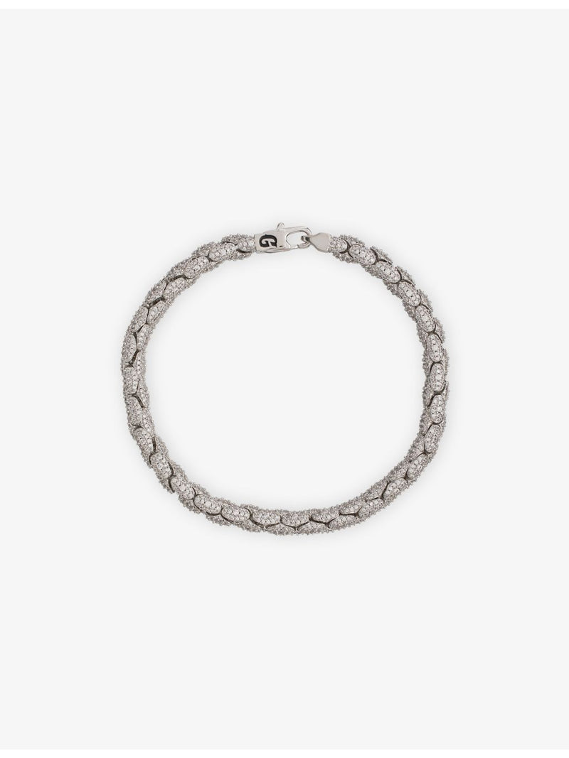 GLD Reptile 14ct white-gold plated cubic zirconia link chain (British brand)
