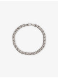 GLD Reptile 14ct white-gold plated cubic zirconia link chain (British brand)