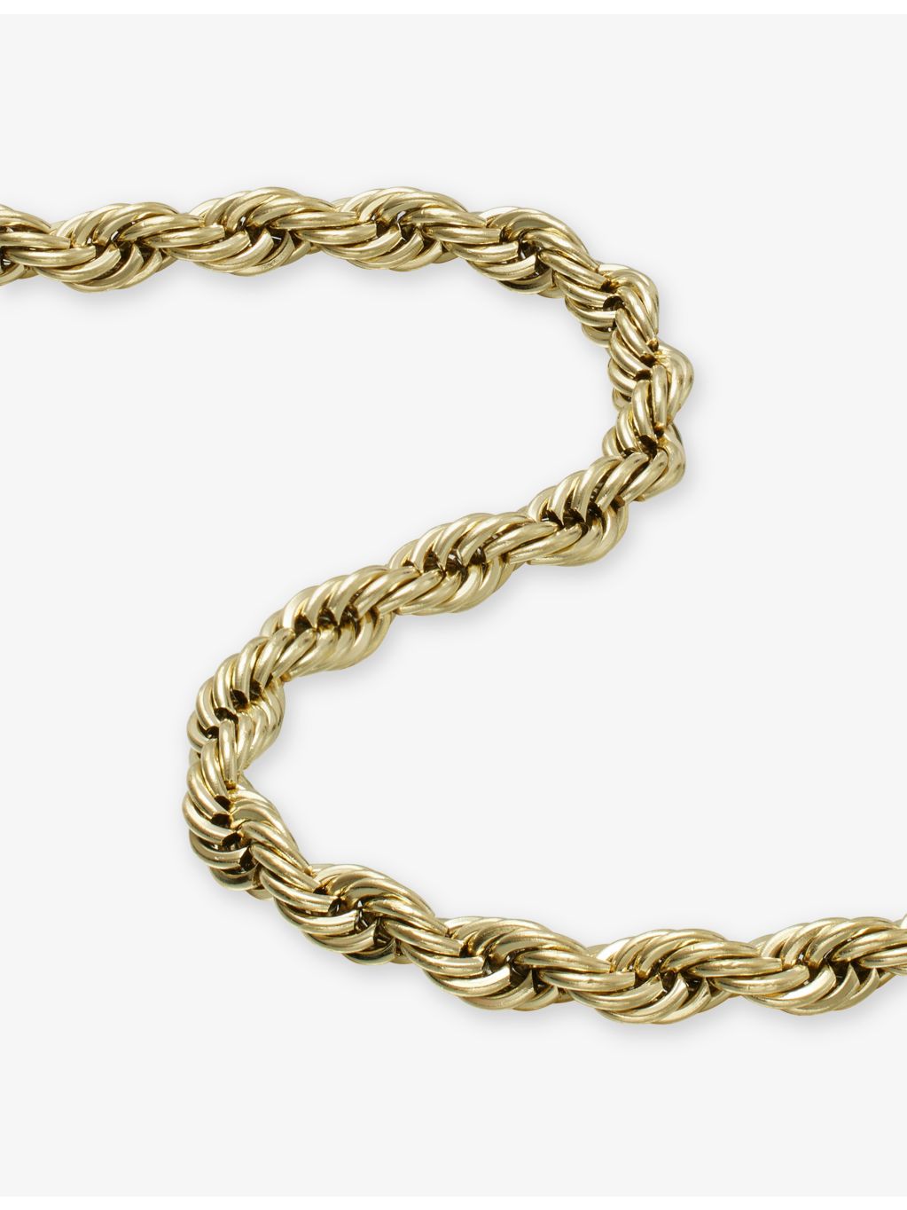 GLD rope chain necklace 4mm in 18ct gold-plated silver, UK version