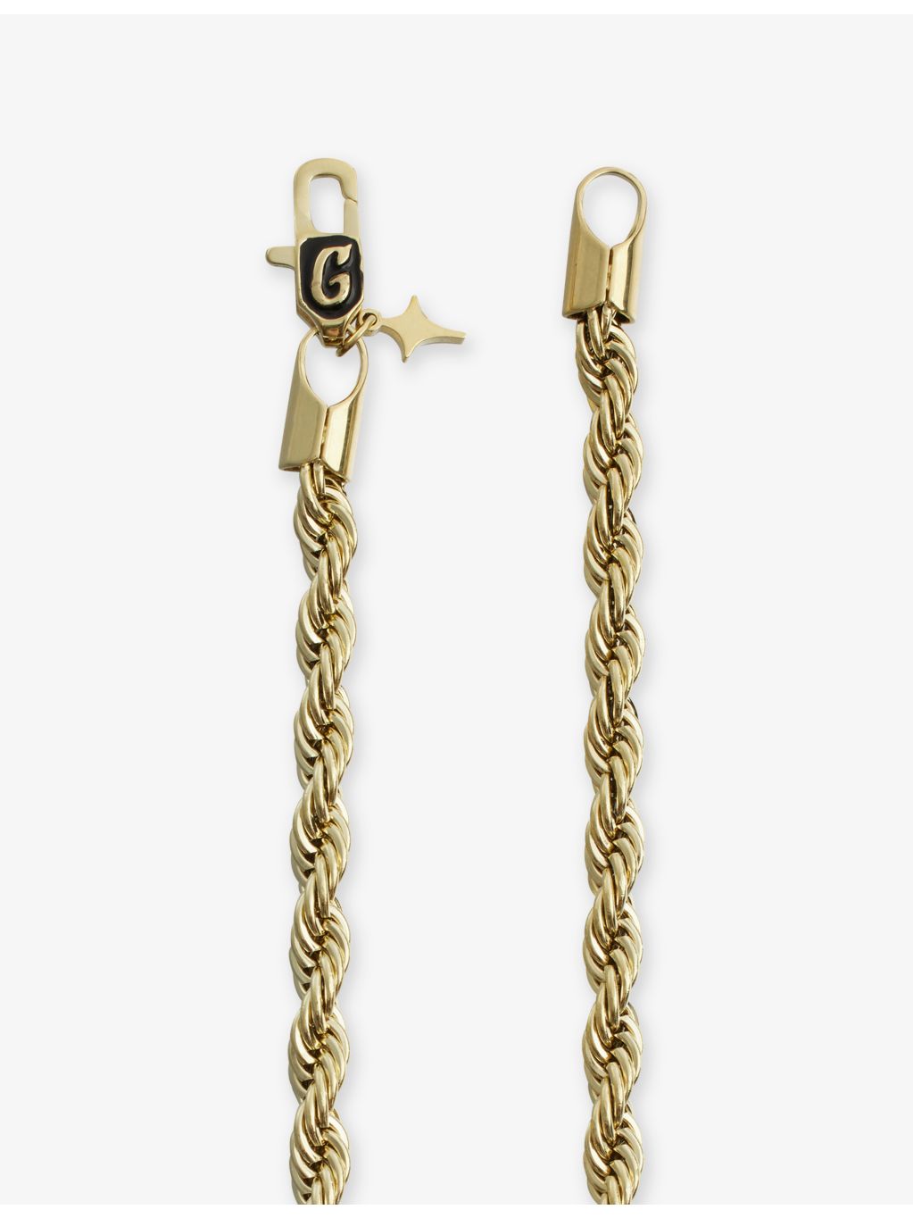 GLD rope chain necklace 4mm in 18ct gold-plated silver, UK version