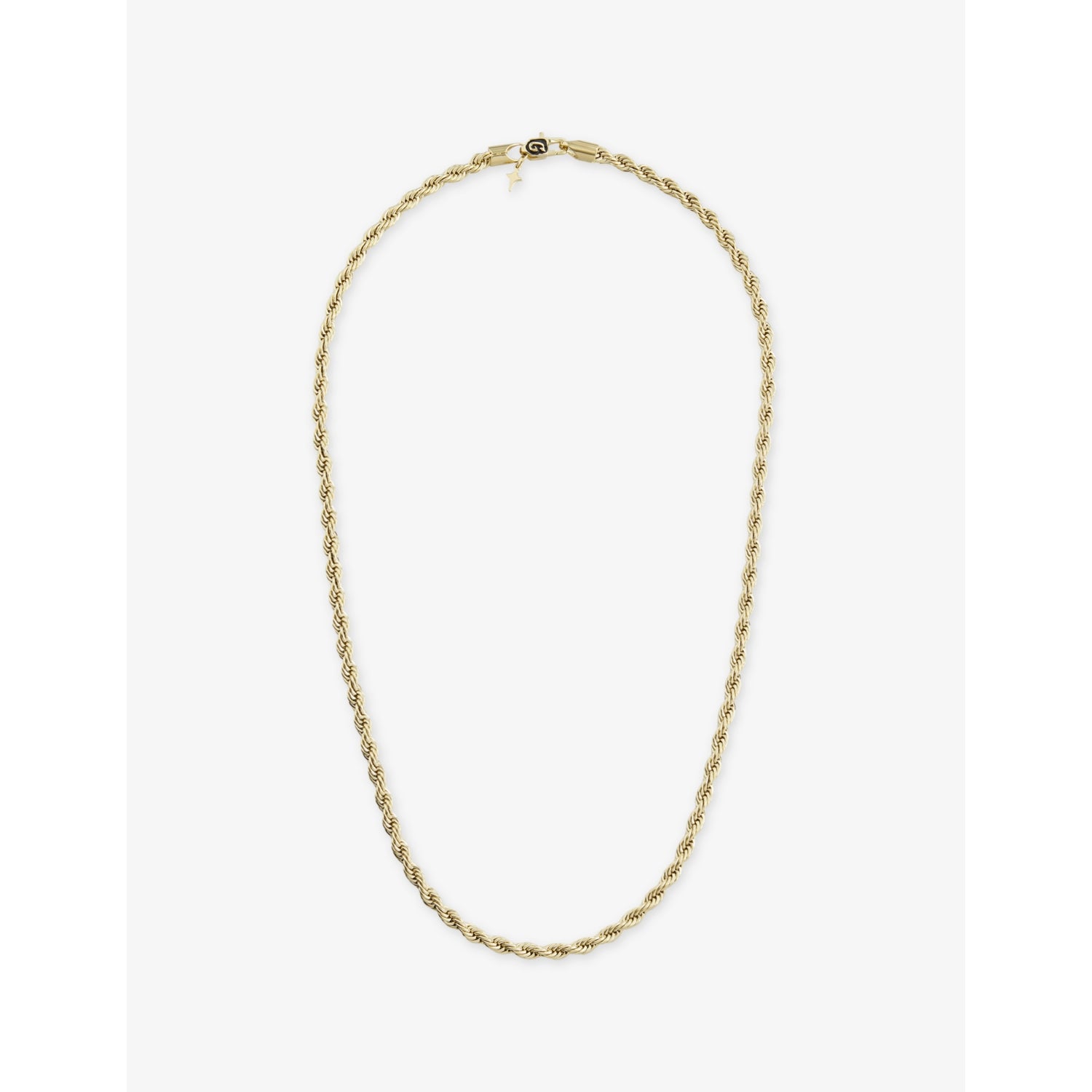 GLD rope chain necklace 4mm in 18ct gold-plated silver, UK version