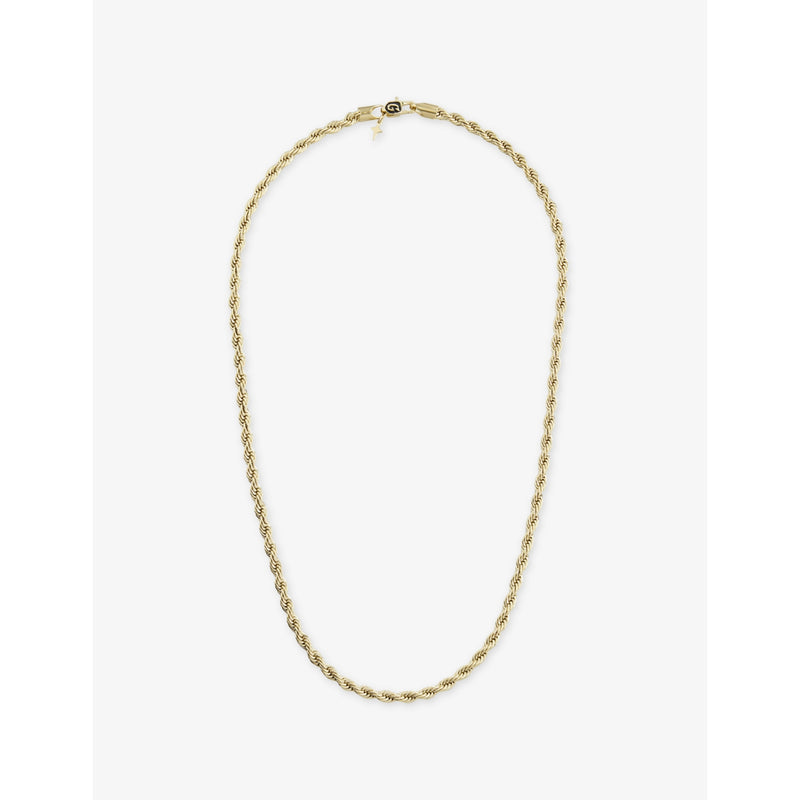 GLD rope chain necklace 4mm in 18ct gold-plated silver, UK version