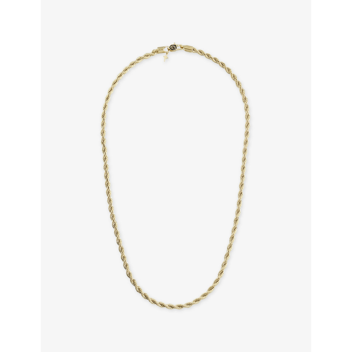 GLD rope chain necklace 4mm in 18ct gold-plated silver, UK version