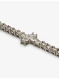 GLD cross bracelet 14ct white gold plated cubic zirconia - British product