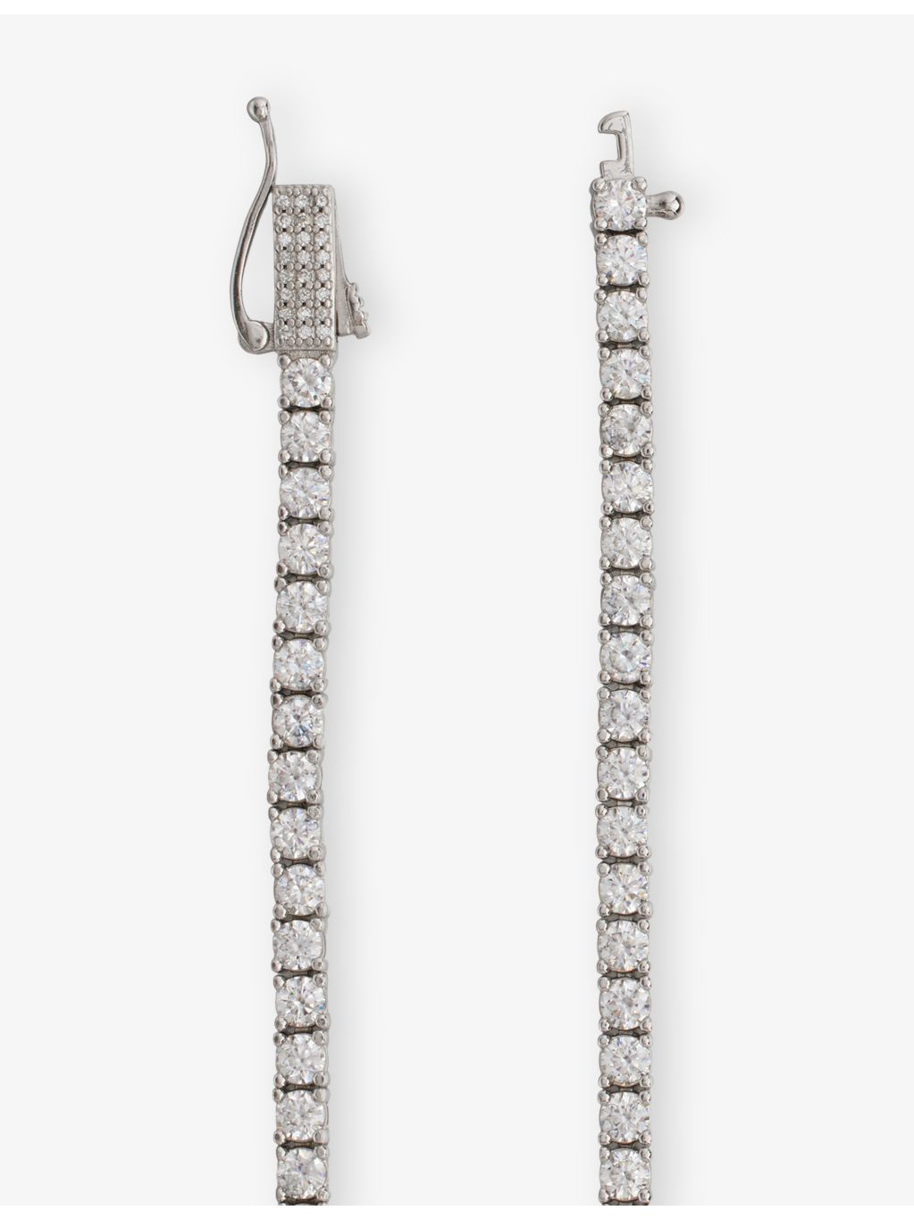 GLD cross bracelet 14ct white gold plated cubic zirconia - British product