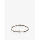 Cross 14ct White Gold Plated And Cubic Zirconia Tennis Bracelet - 8in