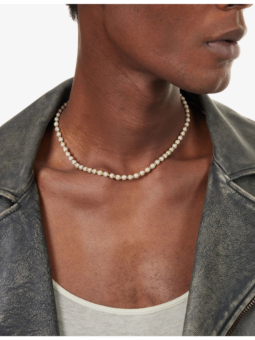 GLD iced ball necklace 4mm gold-plated cubic zirconia - British product