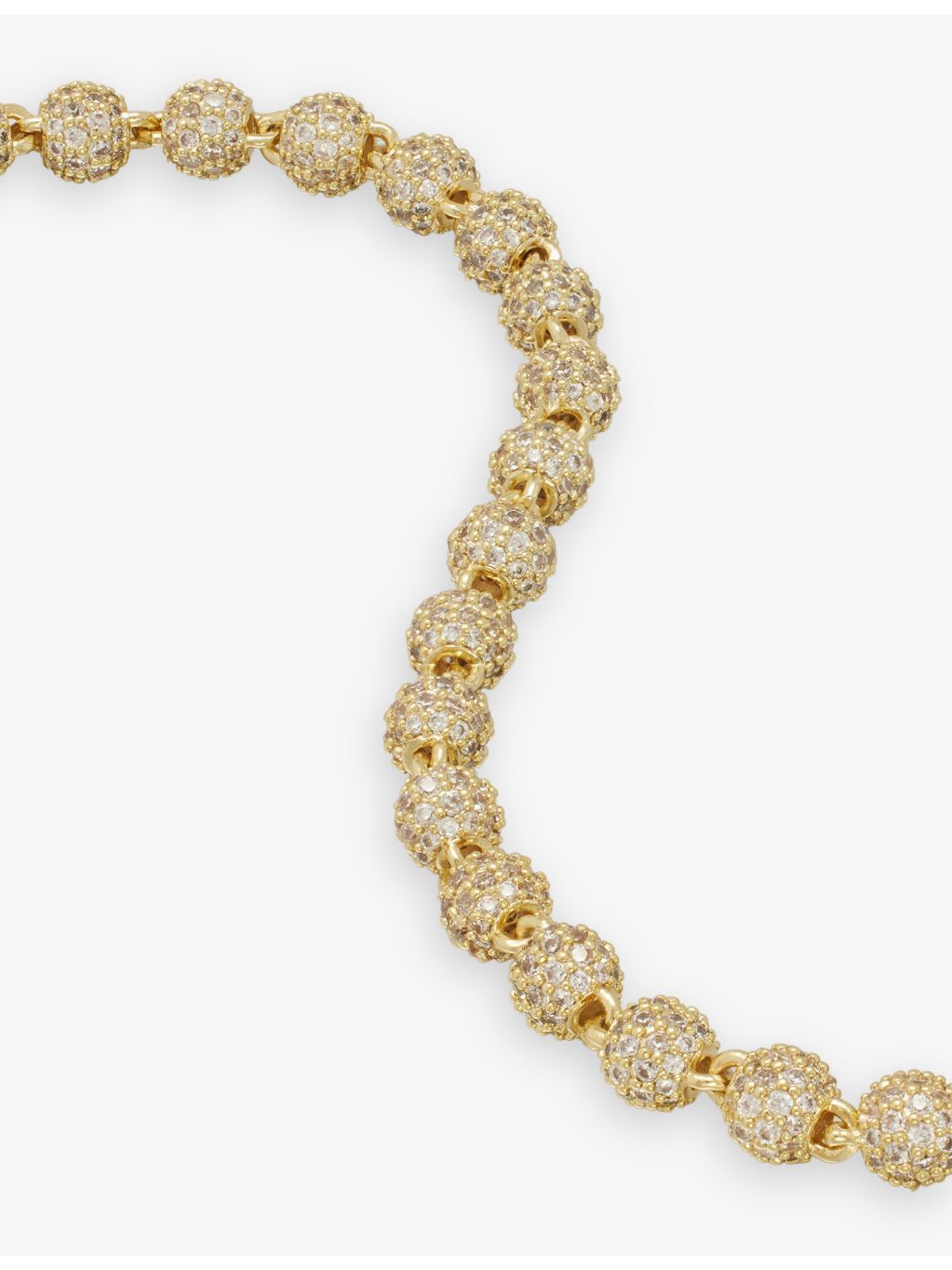 GLD iced ball necklace 4mm gold-plated cubic zirconia - British product