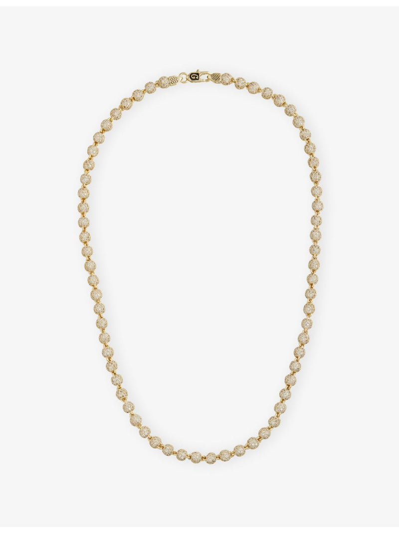 GLD iced ball necklace 4mm gold-plated cubic zirconia - British product