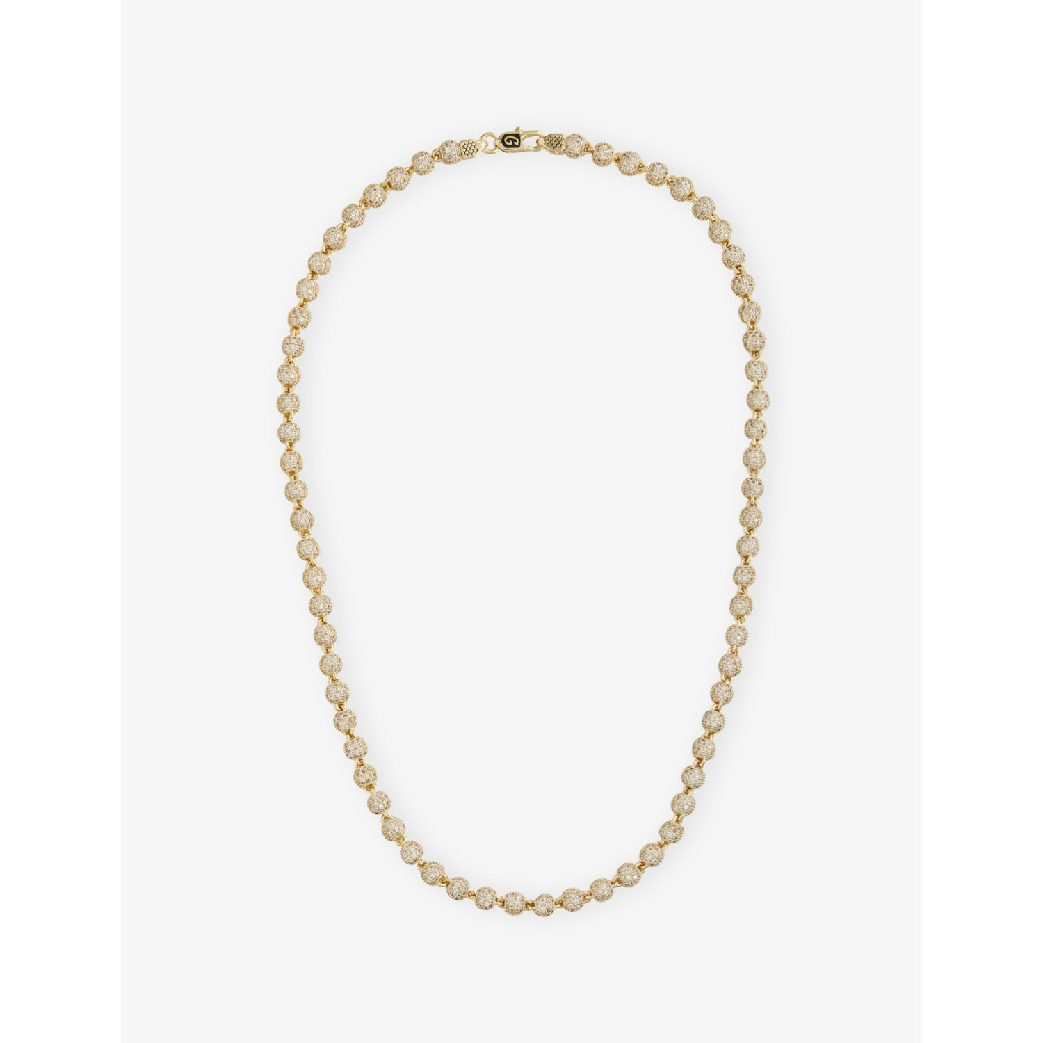 GLD iced ball necklace 4mm gold-plated cubic zirconia - British product