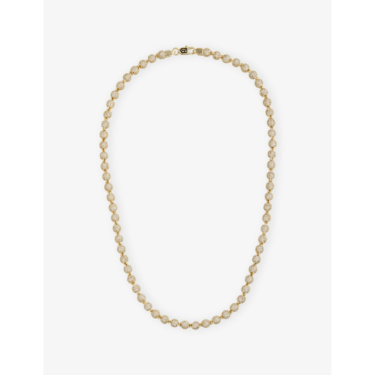 GLD iced ball necklace 4mm gold-plated cubic zirconia - British product