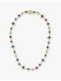 GLD 17mm gold-plated coloured gemstone chain - British product