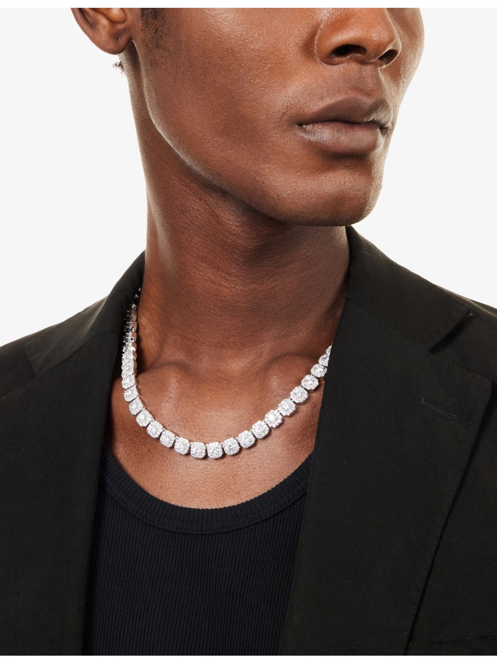 GLD 14ct white gold tennis chain 8.5mm 51.5cm (British brand)