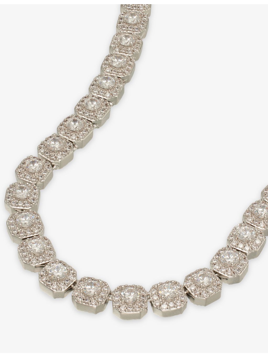 GLD 14ct white gold tennis chain 8.5mm 51.5cm (British brand)